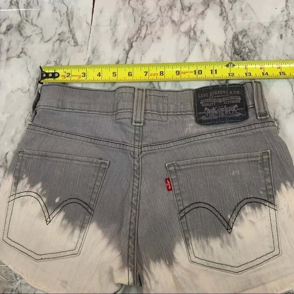 Levi's 511 Vintage Grey Gray White Ombré Denim Jean shorts waist size 27